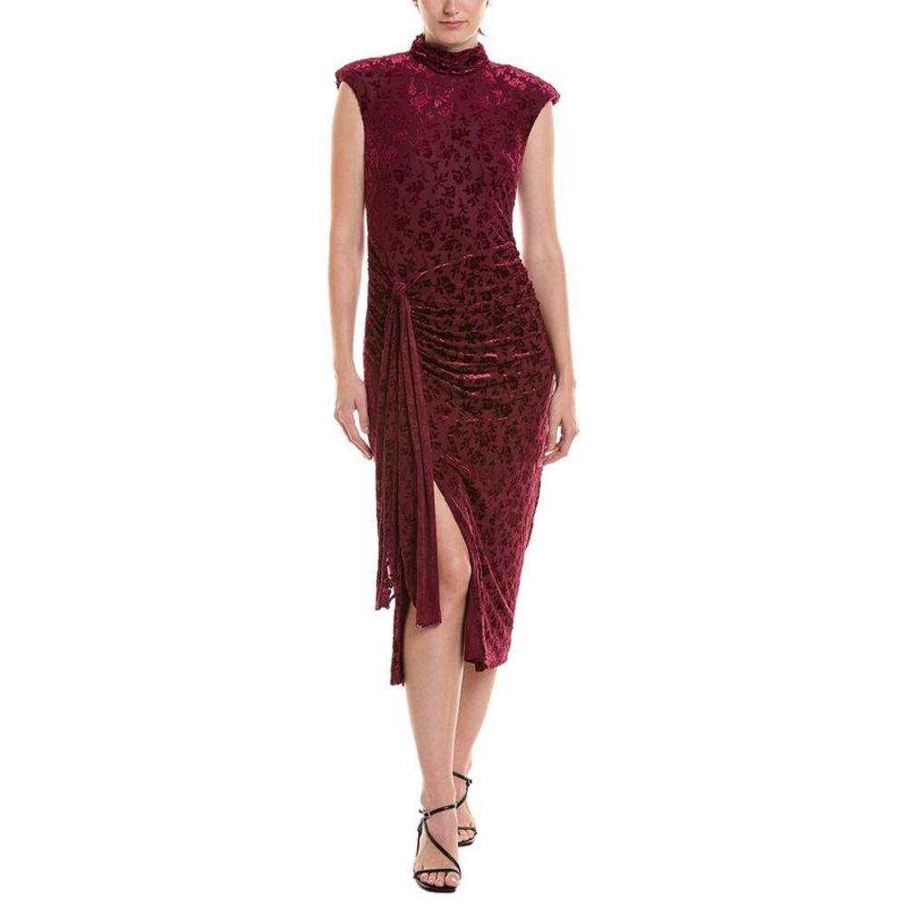 Taylor Womens  Solid Midi Dress, Red
